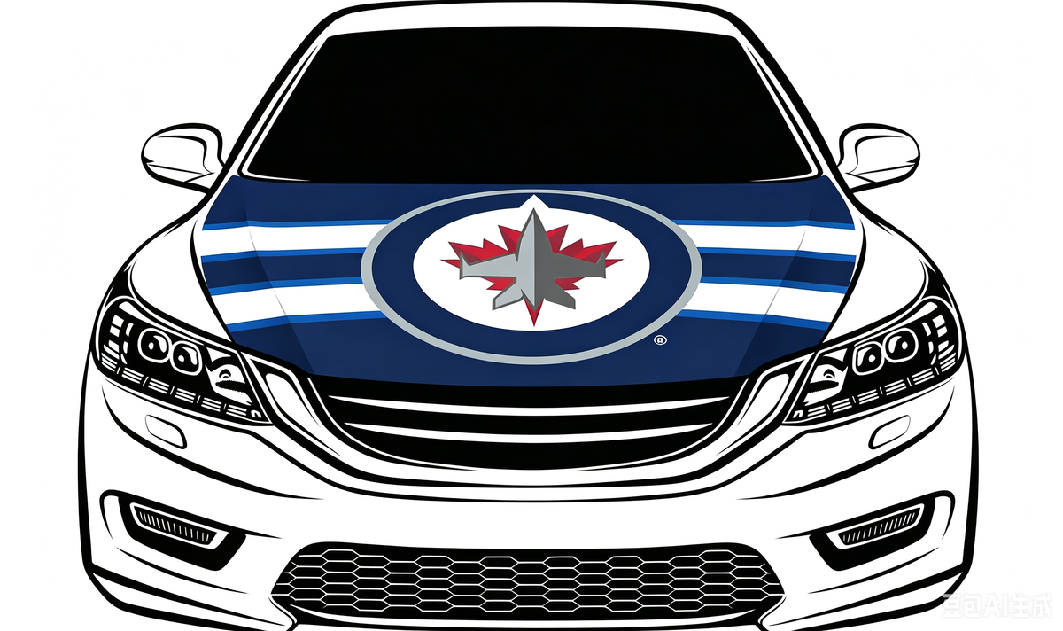 NHL Winnipeg Jets Car Hood Cover Flag ,  Winnipeg Jets Engine Banner,4X5ft/6X7FT,100% Polyester Elastic Fabrics Can be Washed