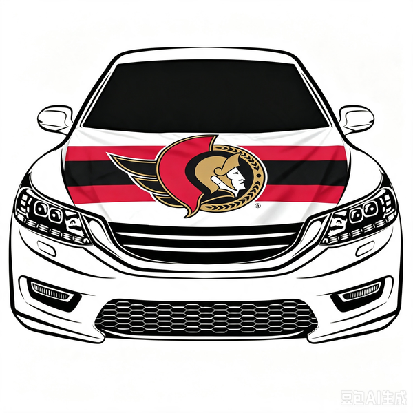 NHL Ottawa Senators Car Hood Cover Flag ,  Ottawa Senators Engine Banner,4X5ft/6X7FT,100% Polyester Elastic Fabrics Can be Washed
