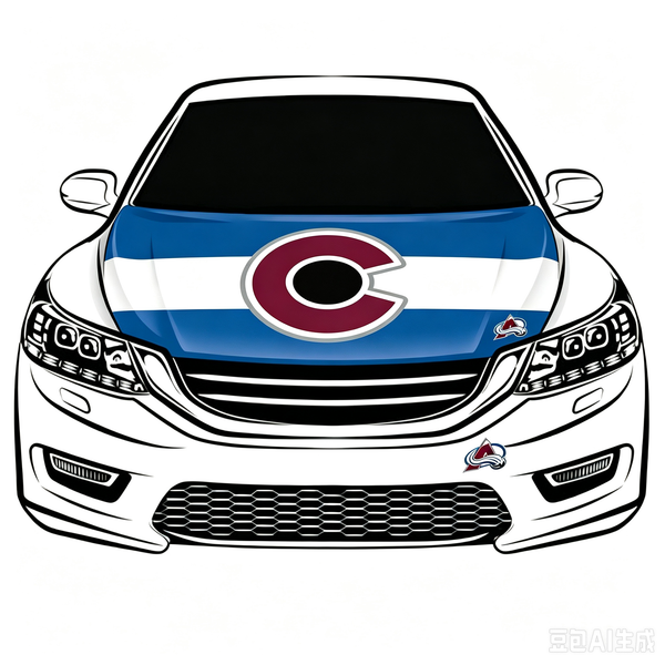 Colorado Avalanche Car Hood Cover Flag ,NHL Colorado Avalanche Engine Banner,4X5ft/6X7FT,100% Polyester Elastic Fabrics Can be Washed