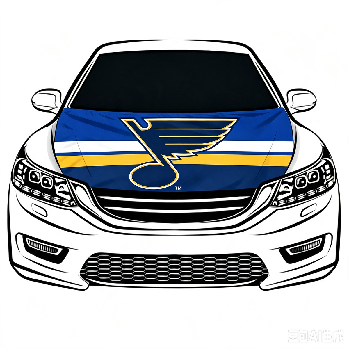 NHL St. Louis Blues Car Hood Cover Flag ,  St. Louis Blues Engine Banner,4X5ft/6X7FT,100% Polyester Elastic Fabrics Can be Washed