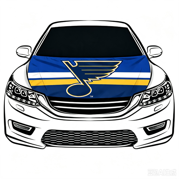 NHL St. Louis Blues Car Hood Cover Flag ,  St. Louis Blues Engine Banner,4X5ft/6X7FT,100% Polyester Elastic Fabrics Can be Washed