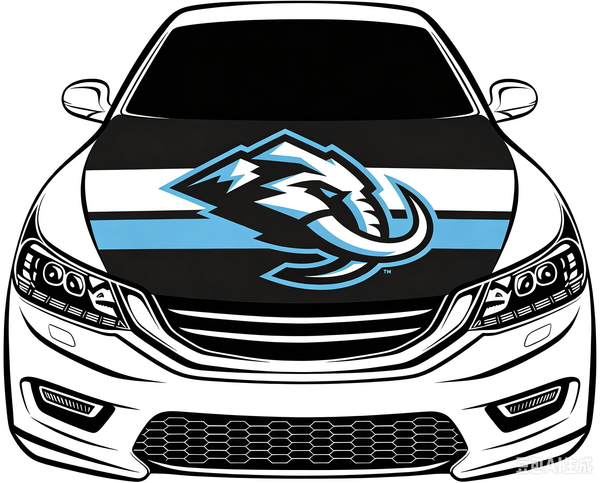 Utah Mammoth Car Hood Cover Flag ,NHL Utah Mammoth Engine Banner,4X5ft/6X7FT,100% Polyester Elastic Fabrics Can be Washed