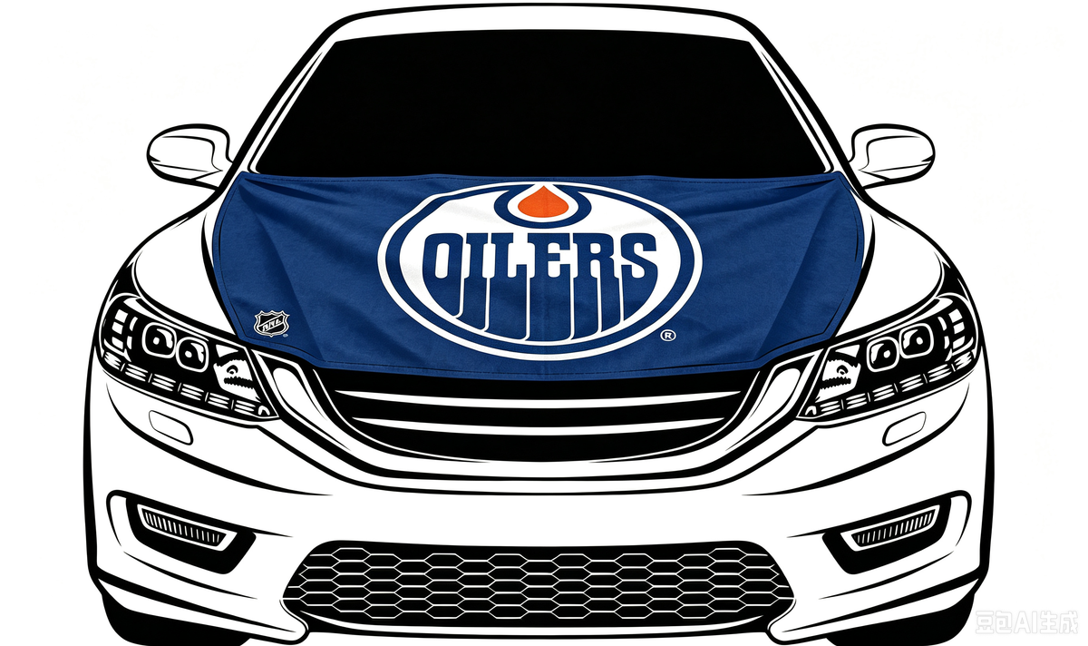 NHL  Edmonton Oilers Car Hood Cover Flag ,   Edmonton Oilers Engine Banner,4X5ft/6X7FT,100% Polyester Elastic Fabrics Can be Washed