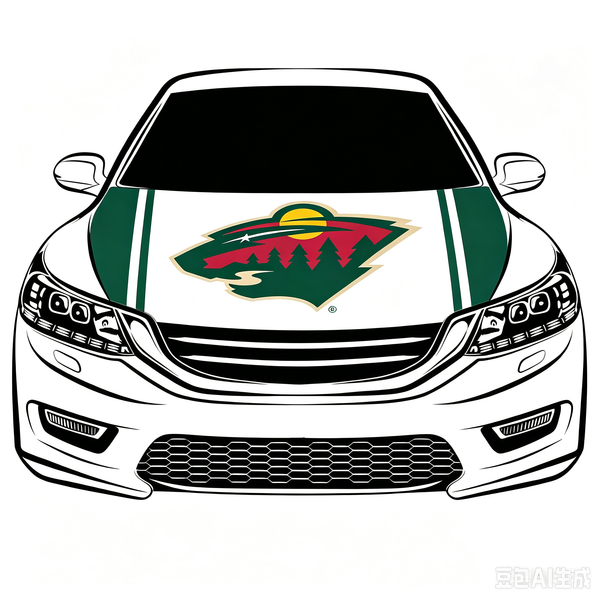 NHL Minnesota Wild Car Hood Cover Flag ,   Minnesota Wild Engine Banner,4X5ft/6X7FT,100% Polyester Elastic Fabrics Can be Washed