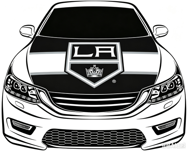 Los Angeles Kings Car Hood Cover Flag ,NHL Los Angeles Kings Engine Banner,4X5ft/6X7FT,100% Polyester Elastic Fabrics Can be Washed