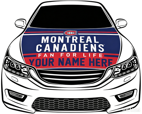 Montreal Canadiens Car Hood Cover Flag ,NHL Montreal Canadiens Engine Banner,4X5ft/6X7FT,100% Polyester Elastic Fabrics Can be Washed