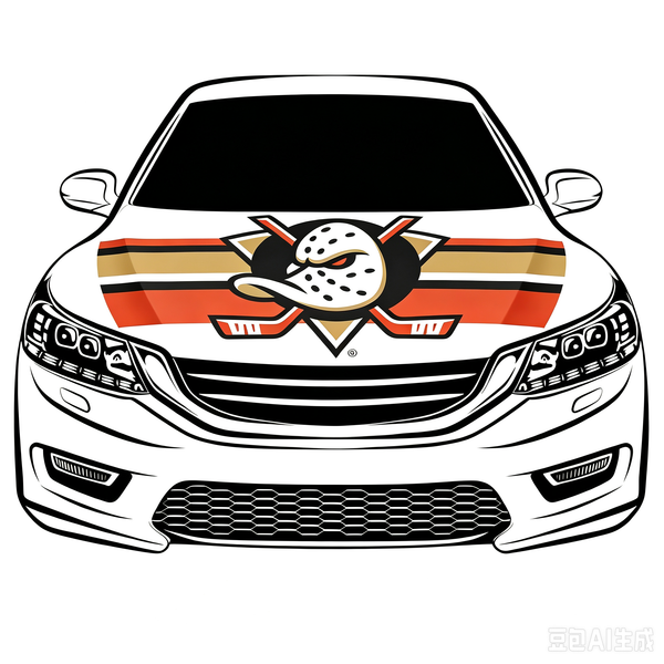 Anaheim Ducks Car Hood Cover Flag ,NHL Anaheim Ducks Engine Banner,4X5ft/6X7FT,100% Polyester Elastic Fabrics Can be Washed