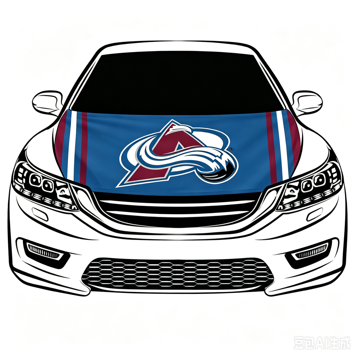 Colorado Avalanche Car Hood Cover Flag ,NHL Colorado Avalanche Engine Banner,4X5ft/6X7FT,100% Polyester Elastic Fabrics Can be Washed