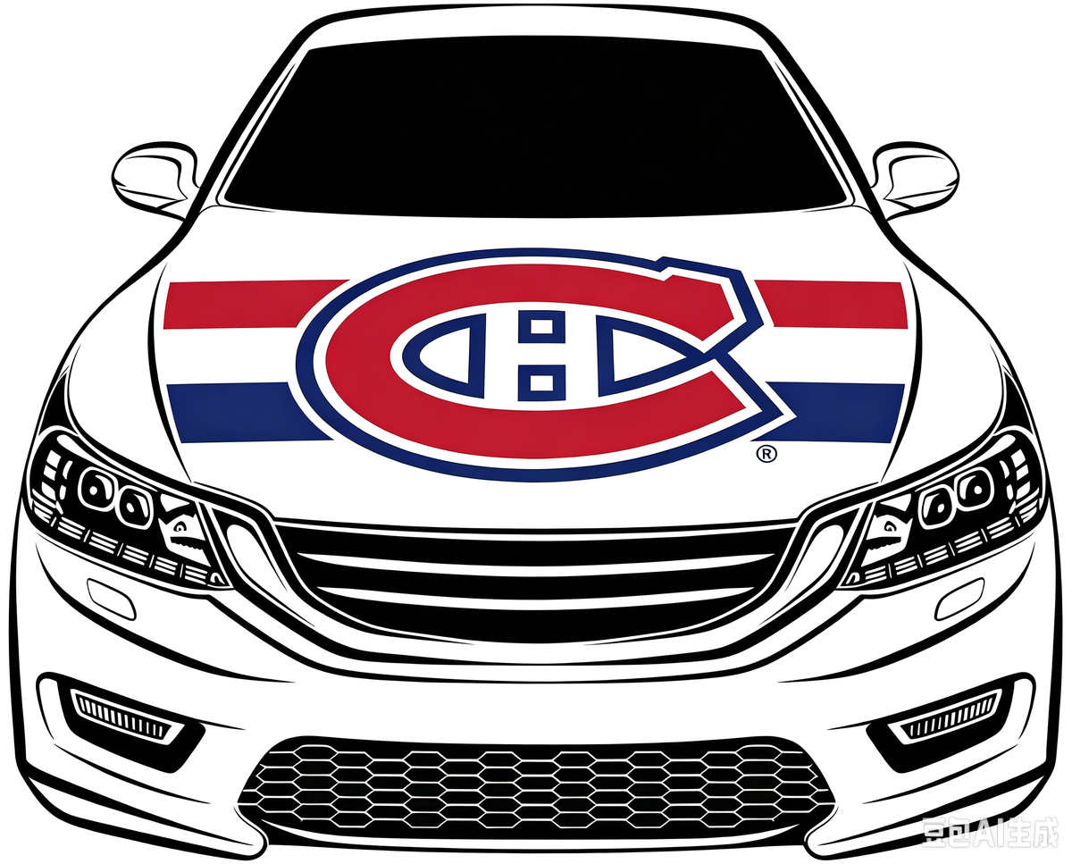 Montreal Canadiens Car Hood Cover Flag ,NHL Montreal Canadiens Engine Banner,4X5ft/6X7FT,100% Polyester Elastic Fabrics Can be Washed