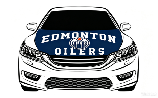 NHL  Edmonton Oilers Car Hood Cover Flag ,   Edmonton Oilers Engine Banner,4X5ft/6X7FT,100% Polyester Elastic Fabrics Can be Washed