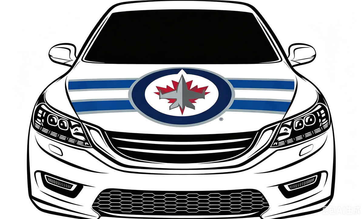 NHL Winnipeg Jets Car Hood Cover Flag ,  Winnipeg Jets Engine Banner,4X5ft/6X7FT,100% Polyester Elastic Fabrics Can be Washed