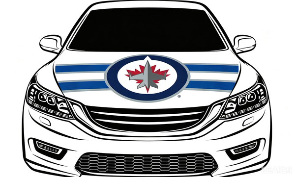 NHL Winnipeg Jets Car Hood Cover Flag ,  Winnipeg Jets Engine Banner,4X5ft/6X7FT,100% Polyester Elastic Fabrics Can be Washed