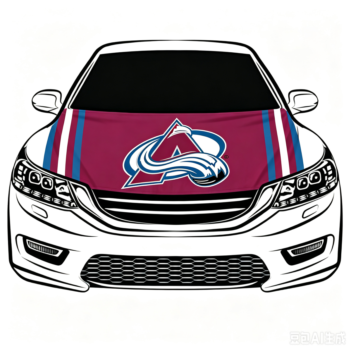 Colorado Avalanche Car Hood Cover Flag ,NHL Colorado Avalanche Engine Banner,4X5ft/6X7FT,100% Polyester Elastic Fabrics Can be Washed