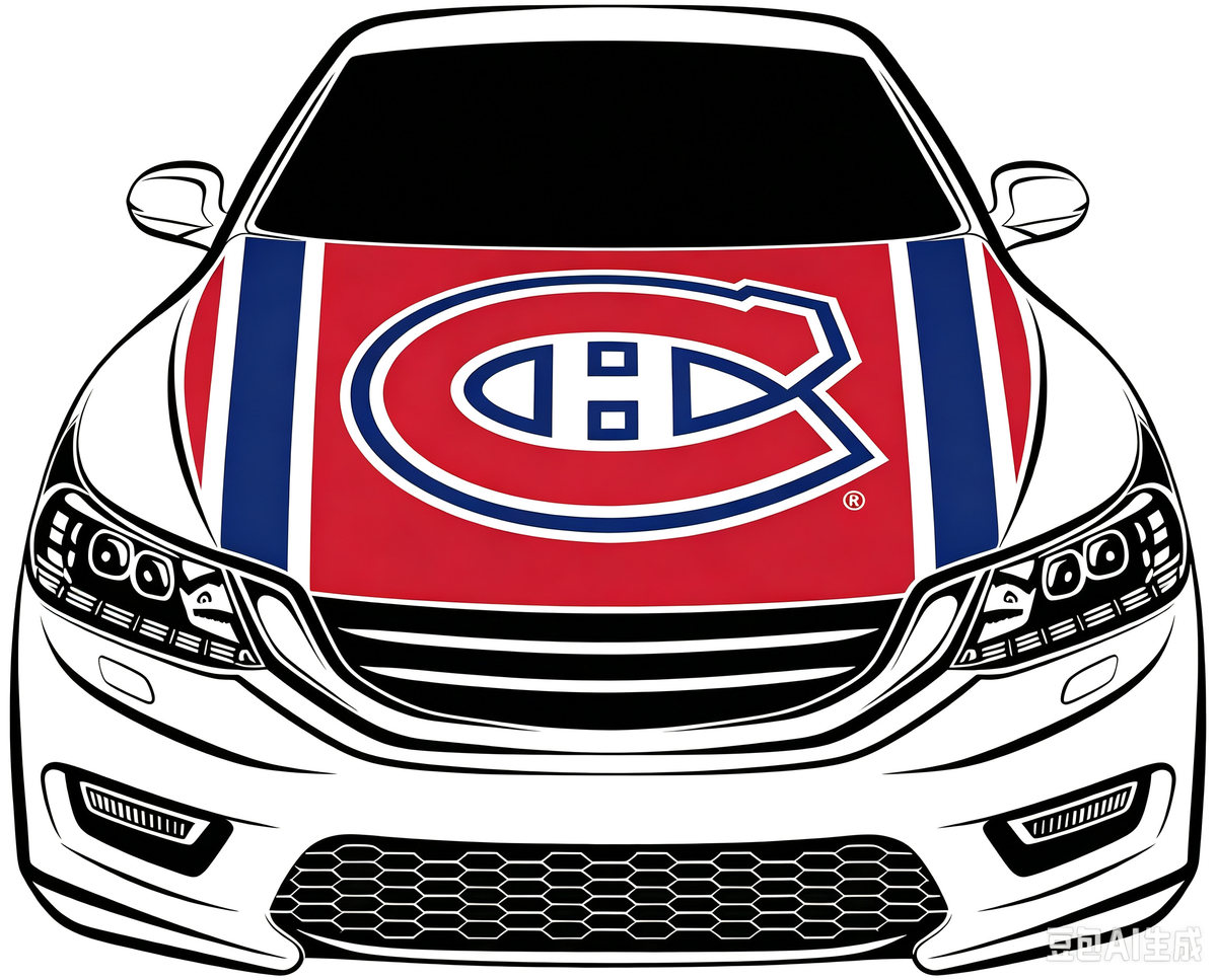 Montreal Canadiens Car Hood Cover Flag ,NHL Montreal Canadiens Engine Banner,4X5ft/6X7FT,100% Polyester Elastic Fabrics Can be Washed