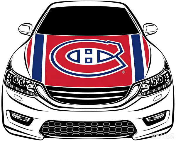 Montreal Canadiens Car Hood Cover Flag ,NHL Montreal Canadiens Engine Banner,4X5ft/6X7FT,100% Polyester Elastic Fabrics Can be Washed