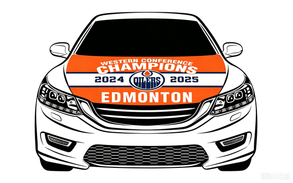 NHL  Edmonton Oilers Car Hood Cover Flag ,   Edmonton Oilers Engine Banner,4X5ft/6X7FT,100% Polyester Elastic Fabrics Can be Washed