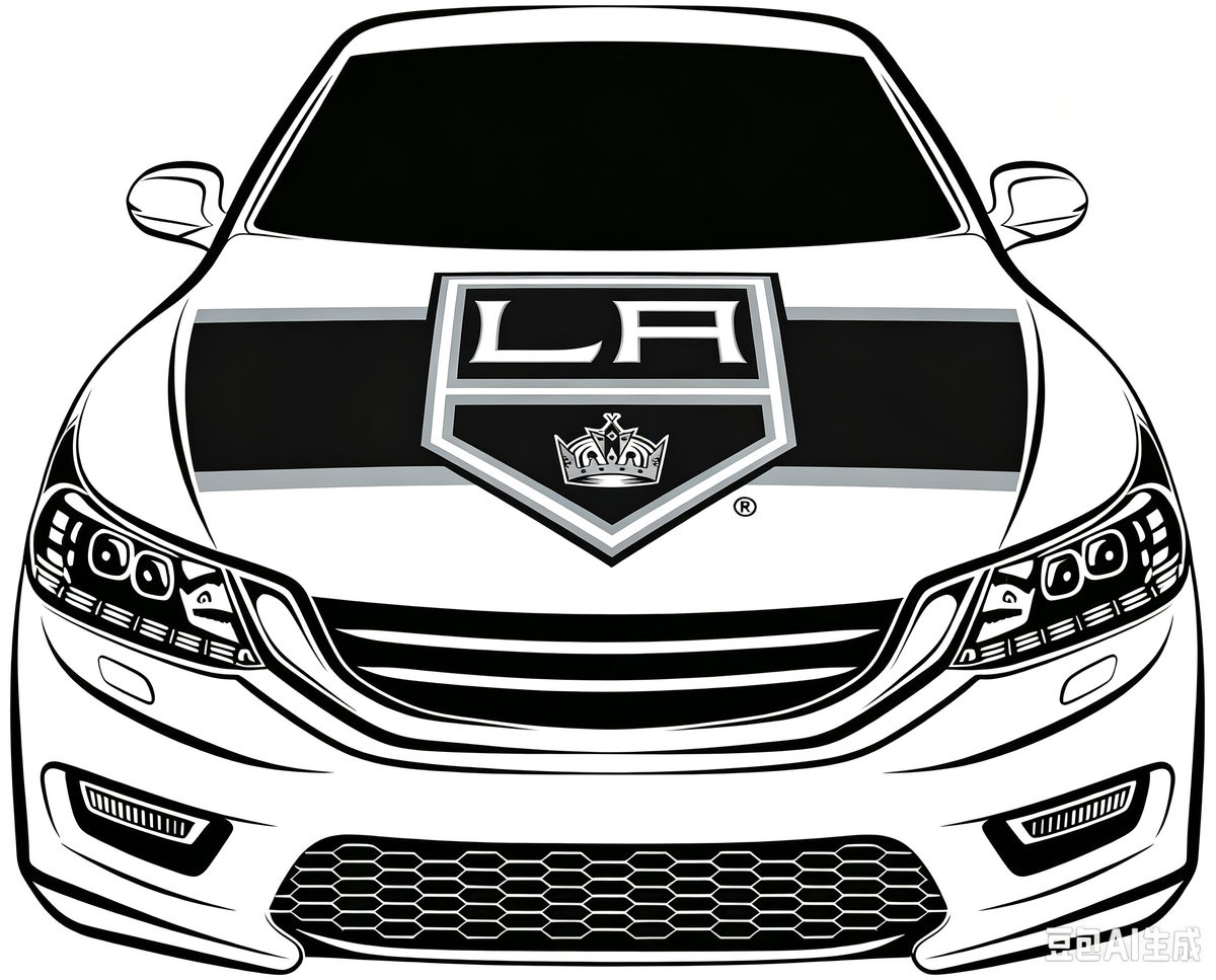 Los Angeles Kings Car Hood Cover Flag ,NHL Los Angeles Kings Engine Banner,4X5ft/6X7FT,100% Polyester Elastic Fabrics Can be Washed