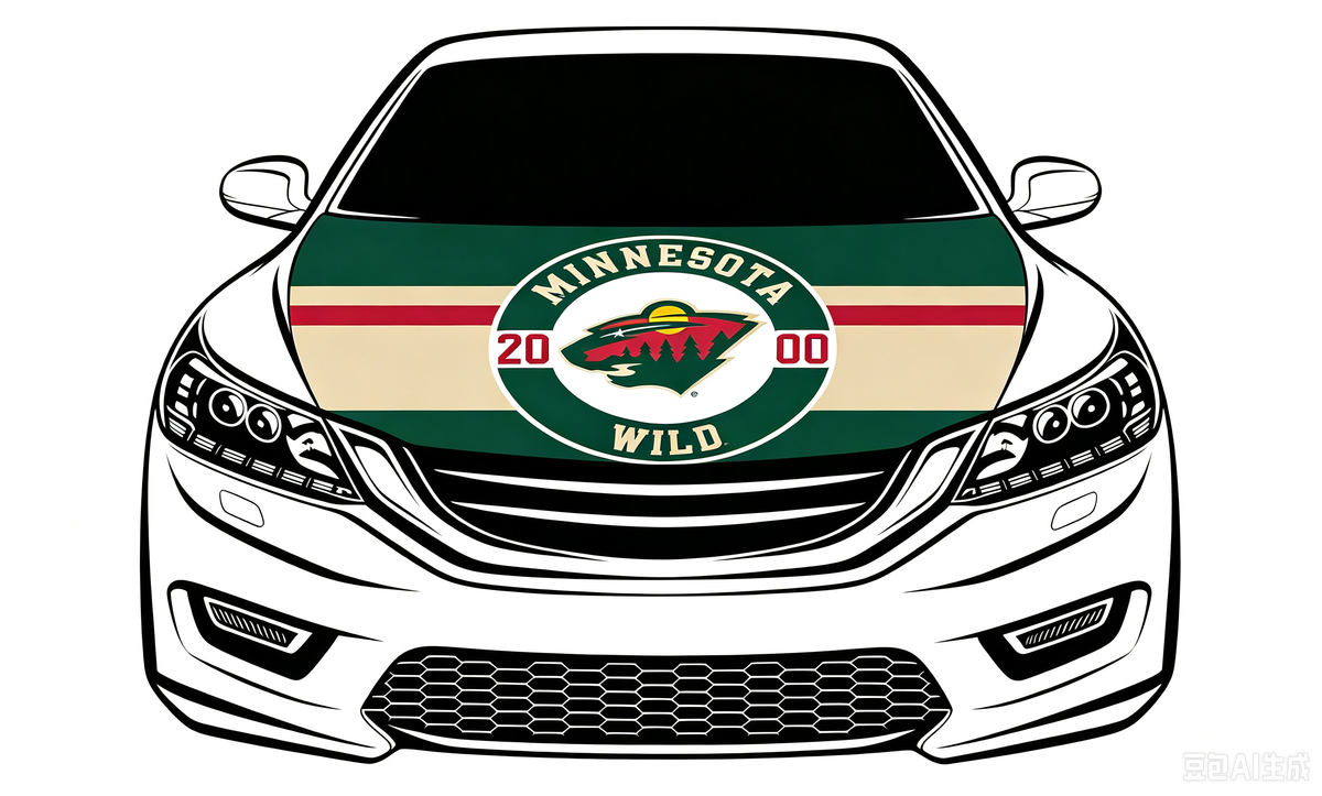 NHL Minnesota Wild Car Hood Cover Flag ,   Minnesota Wild Engine Banner,4X5ft/6X7FT,100% Polyester Elastic Fabrics Can be Washed