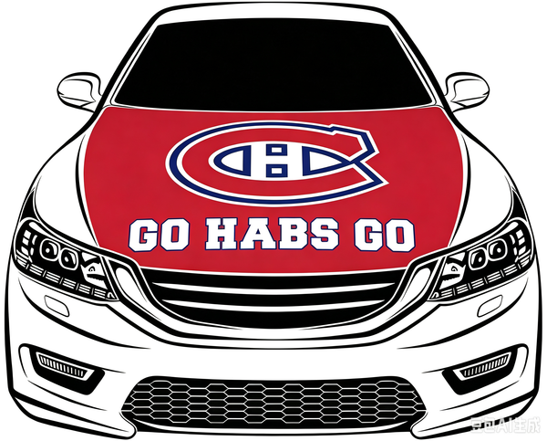 Montreal Canadiens Car Hood Cover Flag ,NHL Montreal Canadiens Engine Banner,4X5ft/6X7FT,100% Polyester Elastic Fabrics Can be Washed