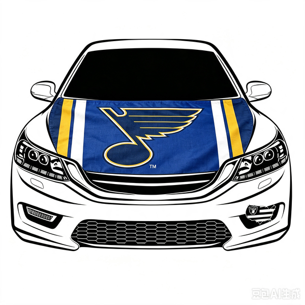 NHL St. Louis Blues Car Hood Cover Flag ,  St. Louis Blues Engine Banner,4X5ft/6X7FT,100% Polyester Elastic Fabrics Can be Washed