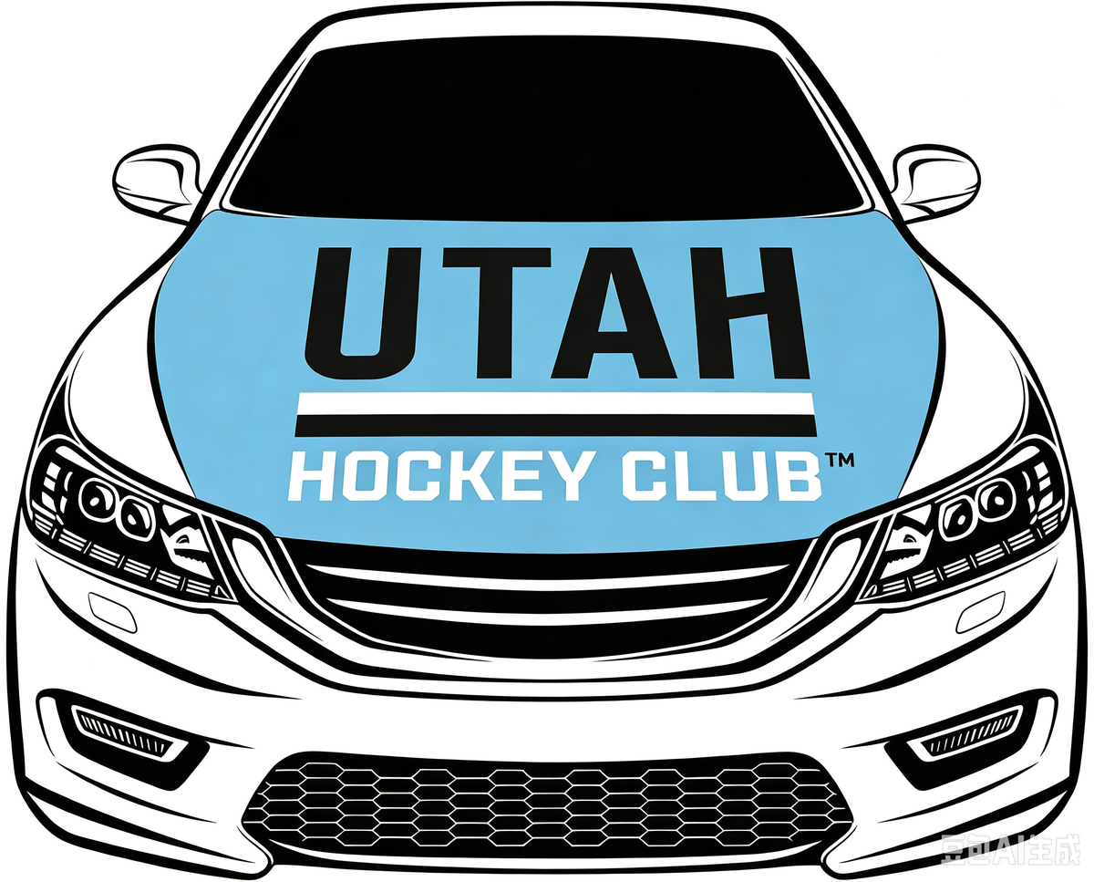 Utah Mammoth Car Hood Cover Flag ,NHL Utah Mammoth Engine Banner,4X5ft/6X7FT,100% Polyester Elastic Fabrics Can be Washed
