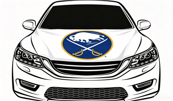 NHL Buffalo Sabres Car Hood Cover Flag ,  Buffalo Sabres Engine Banner,4X5ft/6X7FT,100% Polyester Elastic Fabrics Can be Washed
