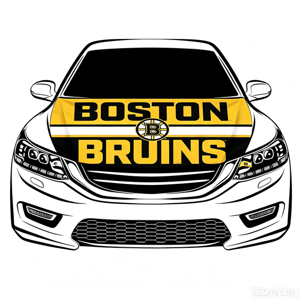 NHL Boston Bruins Car Hood Cover Flag ,NHL Bruins Engine Banner,4X5ft/6X7FT,100% Polyester Elastic Fabrics Can be Washed