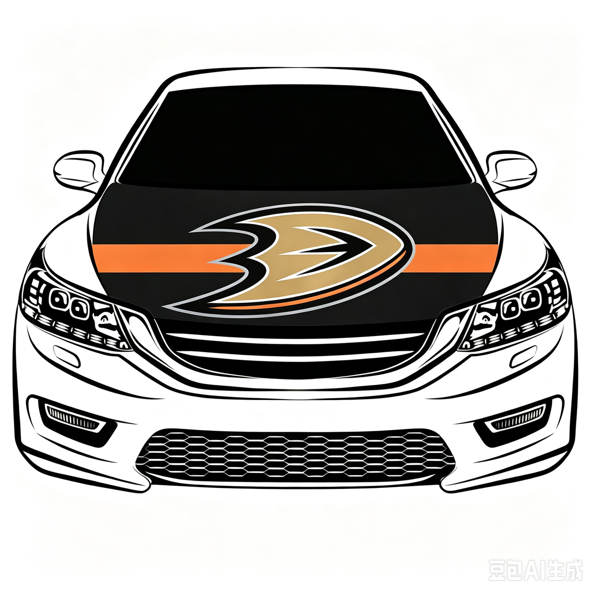 Anaheim Ducks Car Hood Cover Flag ,NHL Anaheim Ducks Engine Banner,4X5ft/6X7FT,100% Polyester Elastic Fabrics Can be Washed