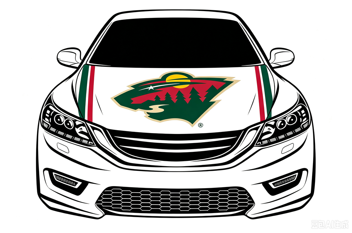 NHL Minnesota Wild Car Hood Cover Flag ,   Minnesota Wild Engine Banner,4X5ft/6X7FT,100% Polyester Elastic Fabrics Can be Washed