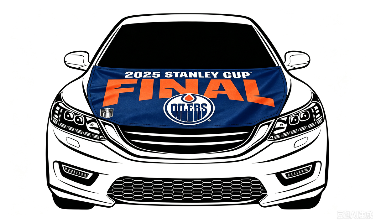 NHL  Edmonton Oilers Car Hood Cover Flag ,   Edmonton Oilers Engine Banner,4X5ft/6X7FT,100% Polyester Elastic Fabrics Can be Washed