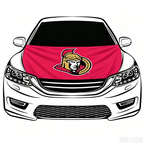NHL Ottawa Senators Car Hood Cover Flag ,  Ottawa Senators Engine Banner,4X5ft/6X7FT,100% Polyester Elastic Fabrics Can be Washed