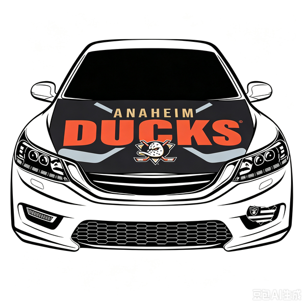 Anaheim Ducks Car Hood Cover Flag ,NHL Anaheim Ducks Engine Banner,4X5ft/6X7FT,100% Polyester Elastic Fabrics Can be Washed