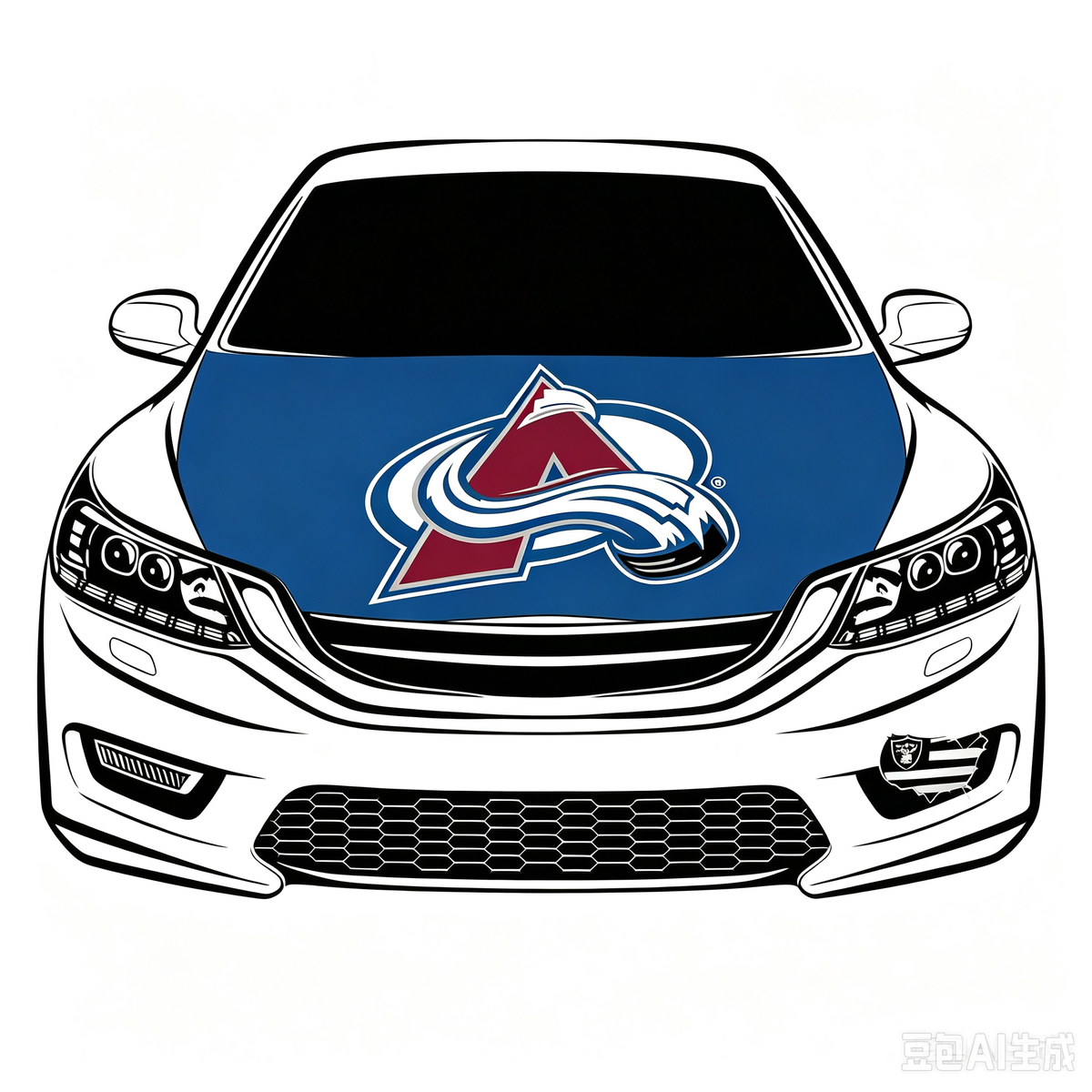 Colorado Avalanche Car Hood Cover Flag ,NHL Colorado Avalanche Engine Banner,4X5ft/6X7FT,100% Polyester Elastic Fabrics Can be Washed
