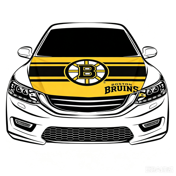 NHL Boston Bruins Car Hood Cover Flag ,NHL Bruins Engine Banner,4X5ft/6X7FT,100% Polyester Elastic Fabrics Can be Washed