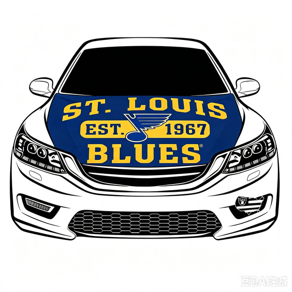 NHL St. Louis Blues Car Hood Cover Flag ,  St. Louis Blues Engine Banner,4X5ft/6X7FT,100% Polyester Elastic Fabrics Can be Washed