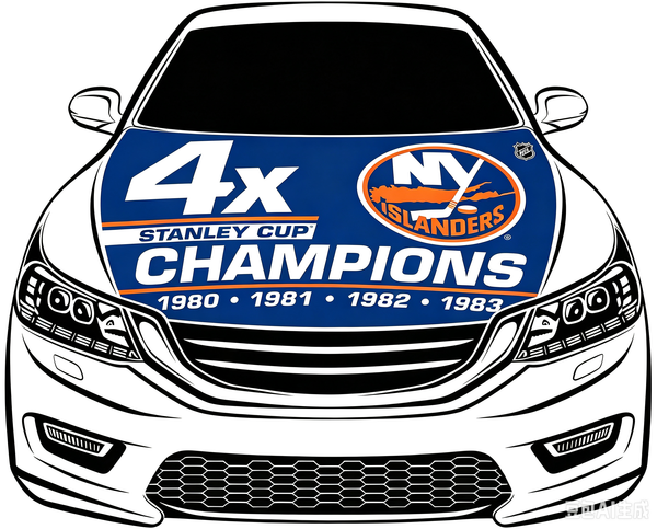 New York lslanders Car Hood Cover Flag ,NHL NY lslanders Engine Banner,4X5ft/6X7FT,100% Polyester Elastic Fabrics Can be Washed