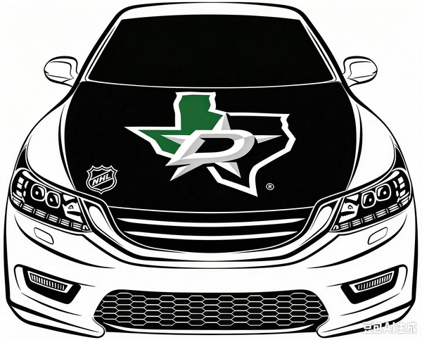 Los Dallas Stars Car Hood Cover Flag ,NHL Dallas Stars Engine Banner,4X5ft/6X7FT,100% Polyester Elastic Fabrics Can be Washed