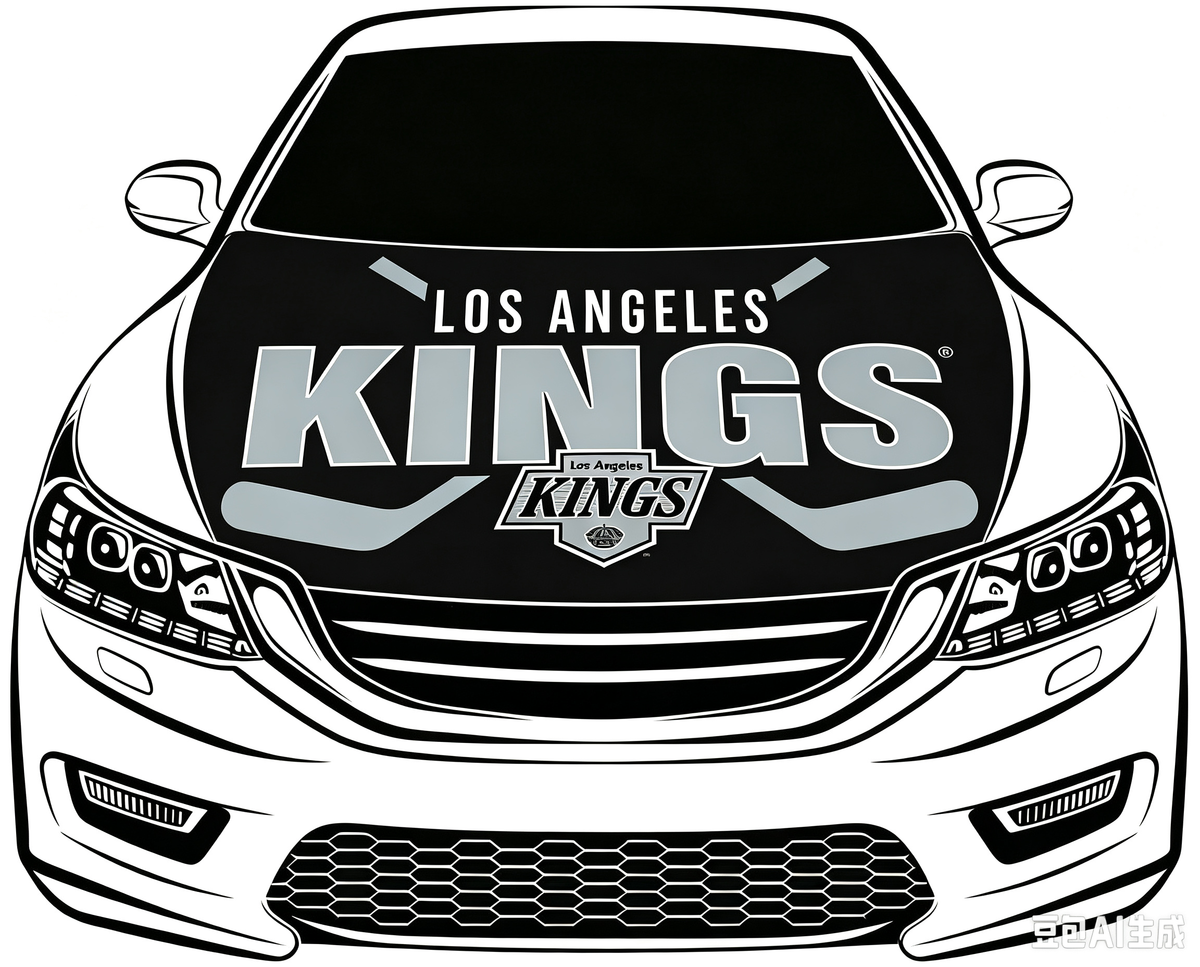 Los Angeles Kings Car Hood Cover Flag ,NHL Los Angeles Kings Engine Banner,4X5ft/6X7FT,100% Polyester Elastic Fabrics Can be Washed