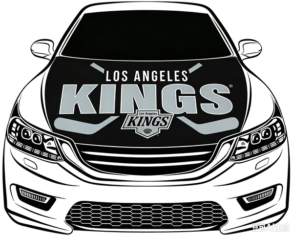 Los Angeles Kings Car Hood Cover Flag ,NHL Los Angeles Kings Engine Banner,4X5ft/6X7FT,100% Polyester Elastic Fabrics Can be Washed