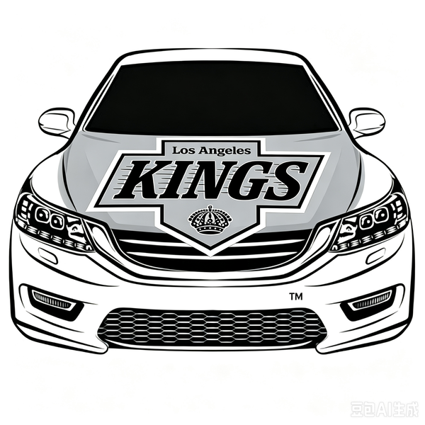 Los Angeles Kings Car Hood Cover Flag ,NHL Los Angeles Kings Engine Banner,4X5ft/6X7FT,100% Polyester Elastic Fabrics Can be Washed