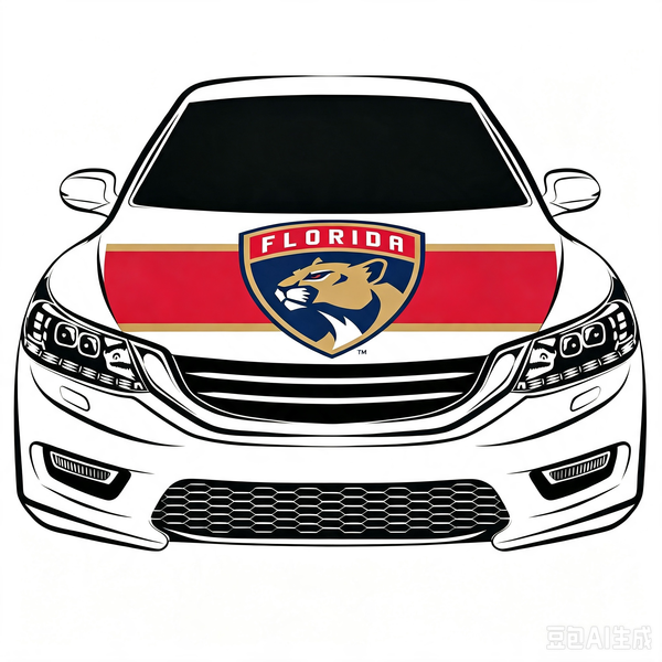 NHL Florida Panthers Car Hood Cover Flag ,  Florida Panthers Engine Banner,4X5ft/6X7FT,100% Polyester Elastic Fabrics Can be Washed