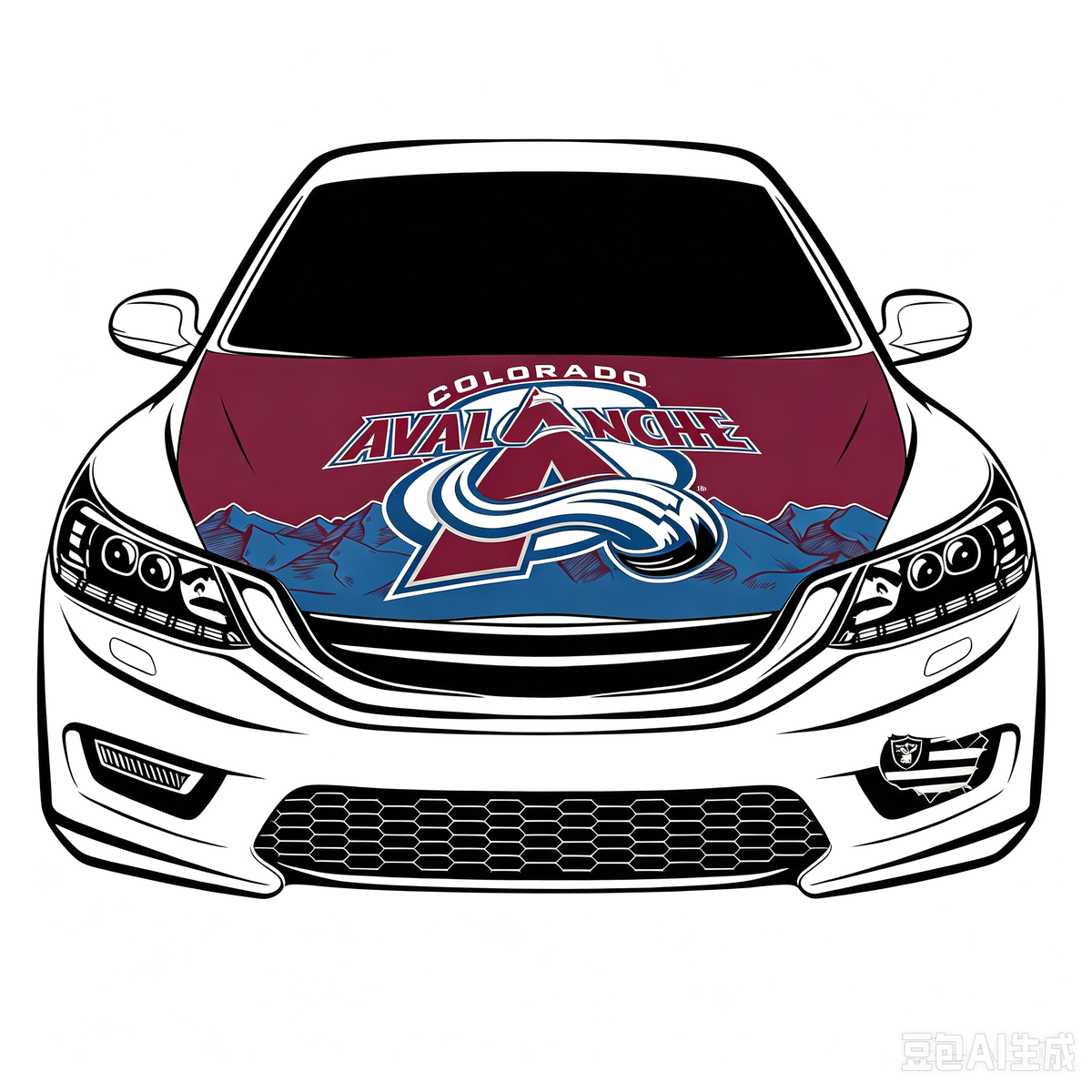 Colorado Avalanche Car Hood Cover Flag ,NHL Colorado Avalanche Engine Banner,4X5ft/6X7FT,100% Polyester Elastic Fabrics Can be Washed