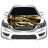 Camouflage Car Hood Cover Flag ,Camouflage yellow Engine Banner,3.3X5ft,100% Polyester Elastic Fabrics Can be Washed