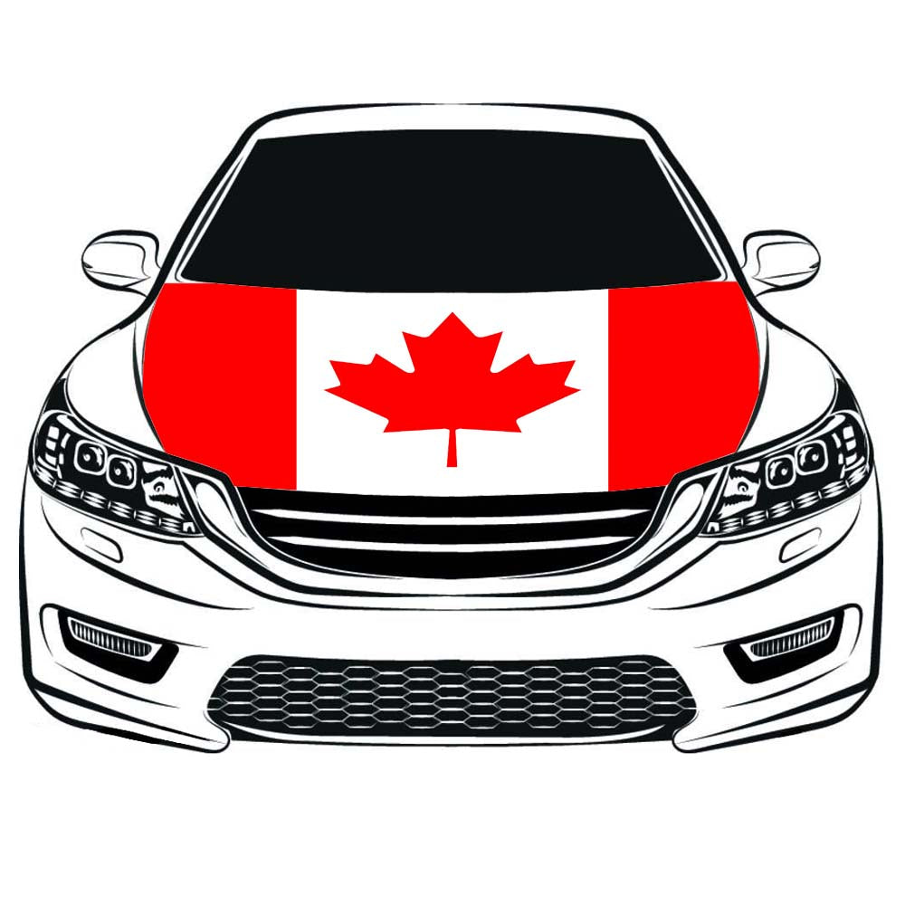 Canadian flag，Canada Car Hood Cover Flag , Engine Banner Flag of Canada,3.3X5ft/6X7FT,100% Polyester Elastic Fabrics Can be Washed