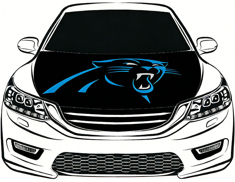 Carolina Panthers Car Hood Cover Flag NFL 4X5ft,/6X7FT 100% Polyester Elastic Fabrics Can be Washed Flag