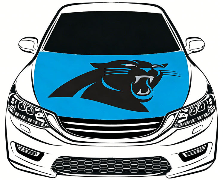 Carolina Panthers Car Hood Cover Flag NFL 4X5ft,/6X7FT 100% Polyester Elastic Fabrics Can be Washed Flag