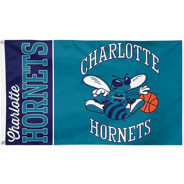 Charlotte Hornets Flag-NBA 3x5 FT Charlotte Hornets Basketball Banner-100% polyester-One sided / double sided