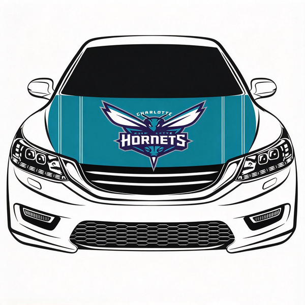 Charlotte Hornets Flag Car Hood Cover Flag , NBA Engine Banner,4X5ft,/6X7FT100% Polyester Elastic Fabrics Can be Washed