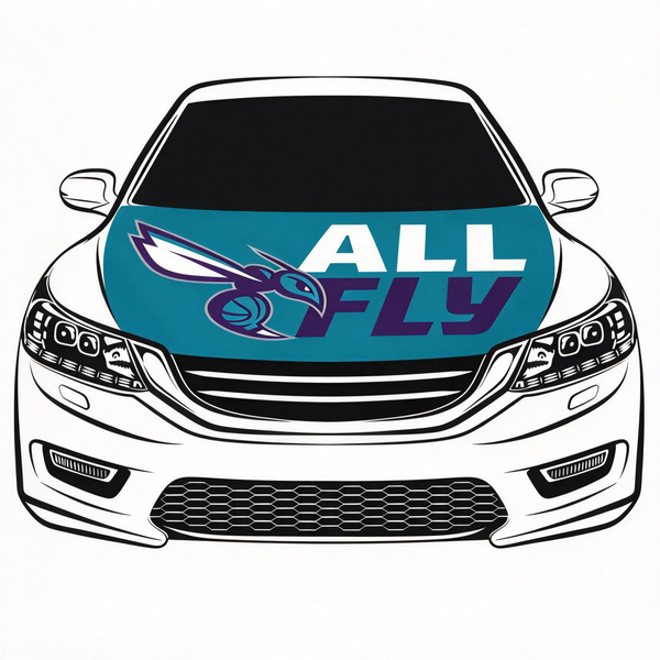 Charlotte Hornets Flag Car Hood Cover Flag , NBA Engine Banner,4X5ft,/6X7FT100% Polyester Elastic Fabrics Can be Washed