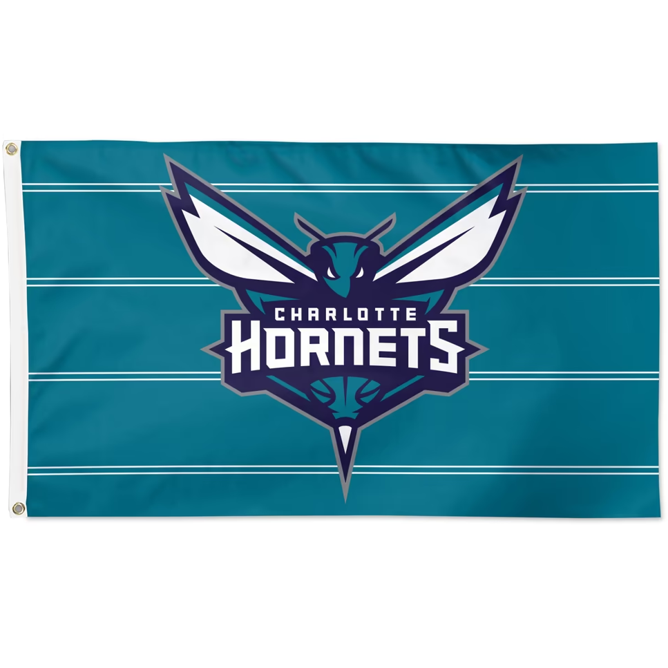 Charlotte Hornets Flag-NBA 3x5 FT Charlotte Hornets Basketball Banner-100% polyester-One sided / double sided